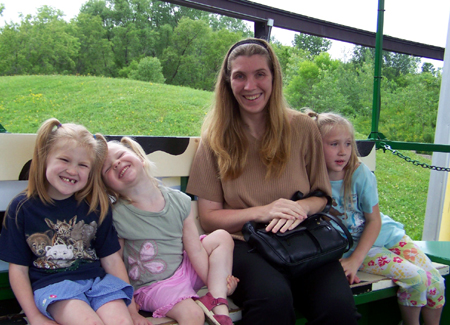 the girls on the tractor ride