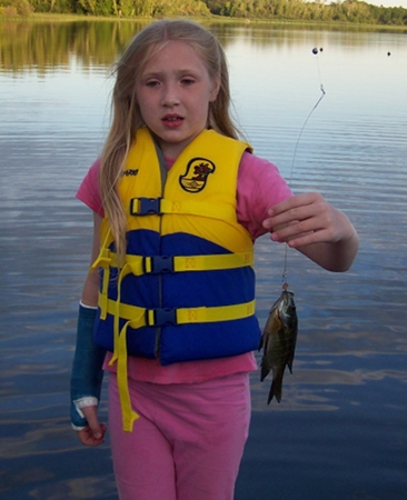 Nora with her fish