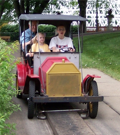 Caleb driving Grandpa and Rosa