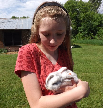 Nora with a bunny