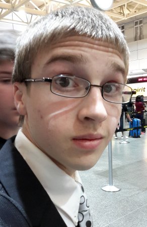 Caleb at the airport