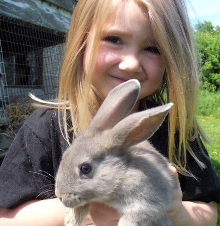 Ella holding a bunny