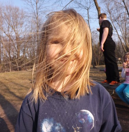 Ella's hair in the wind
