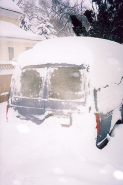 van under snow