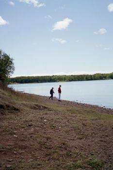 Alex and Caleb by lake