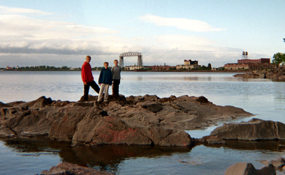 view of the Duluth harbor